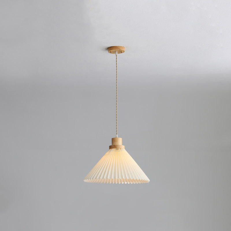 Luvithos | Architectonische Cluster Plissé Geplooide Houten Hanglamp