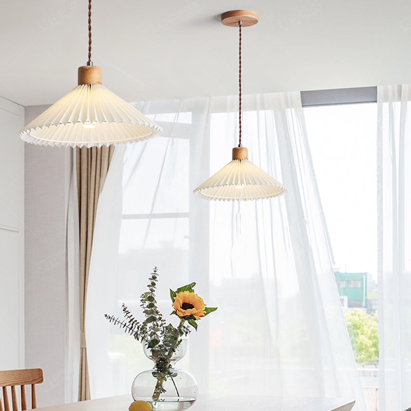 Luvithos | Architectonische Cluster Plissé Geplooide Houten Hanglamp