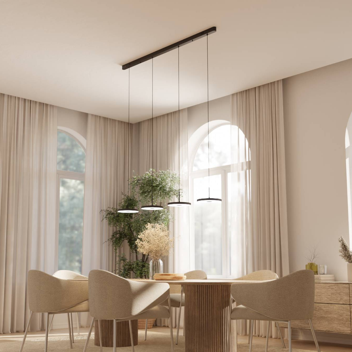 Aero | Moderne Dimbare Hoogte Verstelbare Schotel Hanglamp