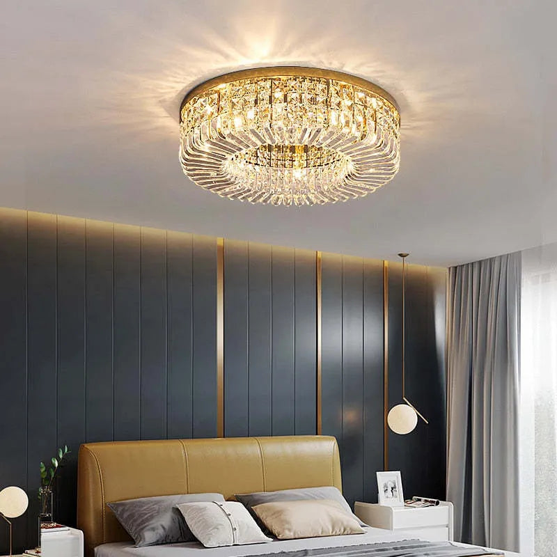 Elisse | Stralende Geometrische Kristal Bloem Plafondlamp