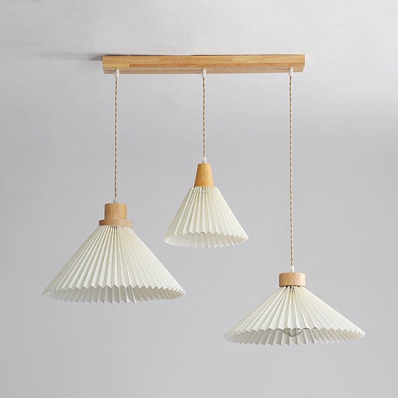 Luvithos | Architectonische Cluster Plissé Geplooide Houten Hanglamp