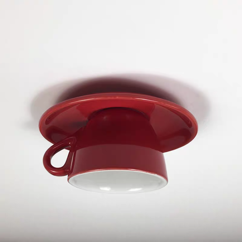 Valentina | Moderne Keramische Koffiekop Flush Mount Plafondlamp