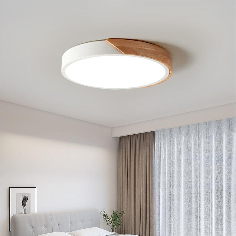 Velisca | Moderne Ronde Houten Opbouw Plafondlamp