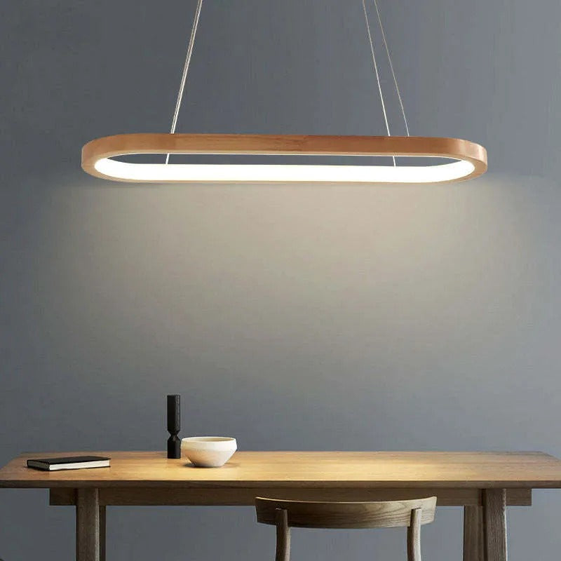 Luvia | Nordic Minimalistische Ovale Houten Hanglamp