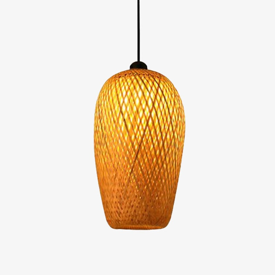 Kelsimor | Gevlochten Bamboe Mand Hanglamp