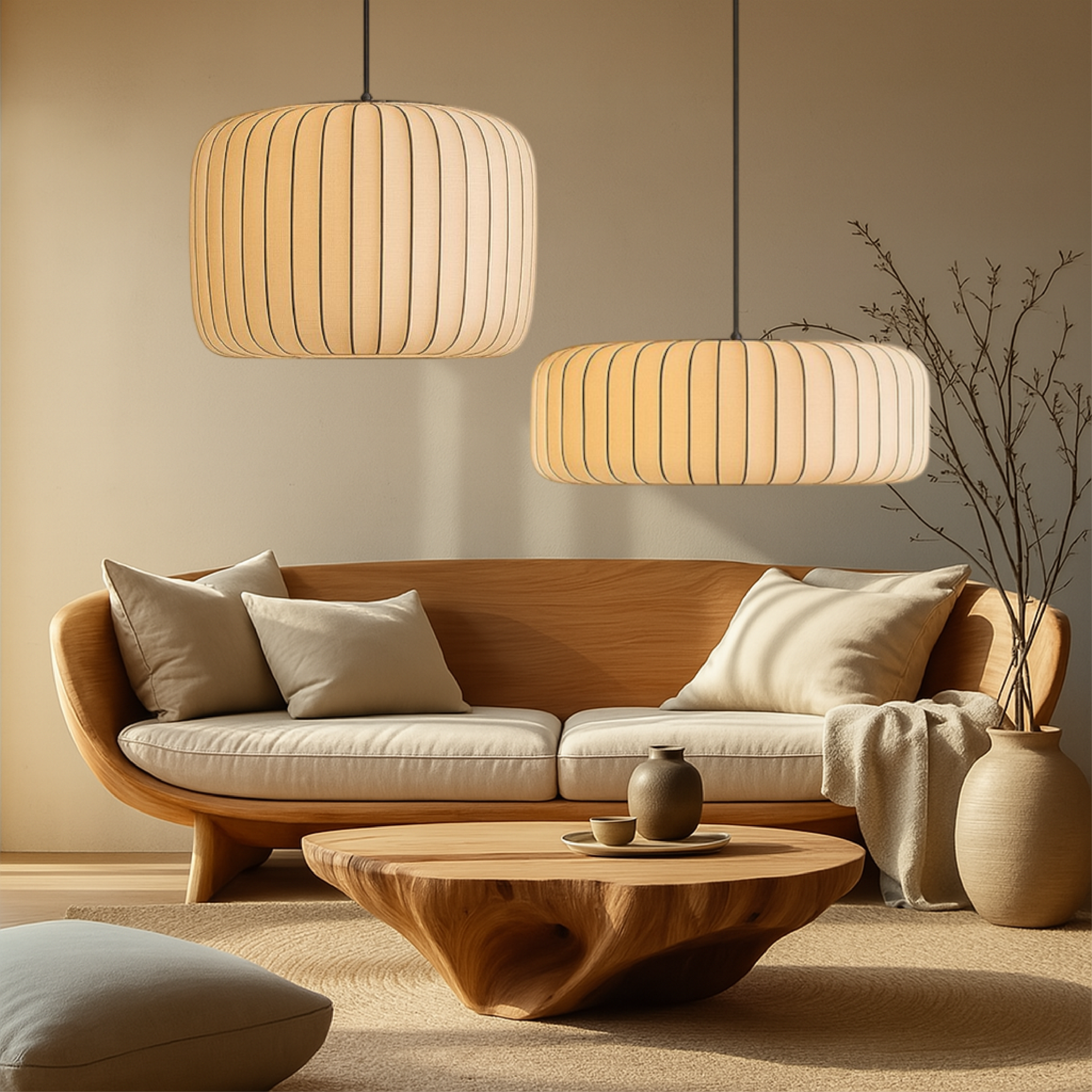 Velure | Wabi Sabi Geplooide Stof Hanglamp