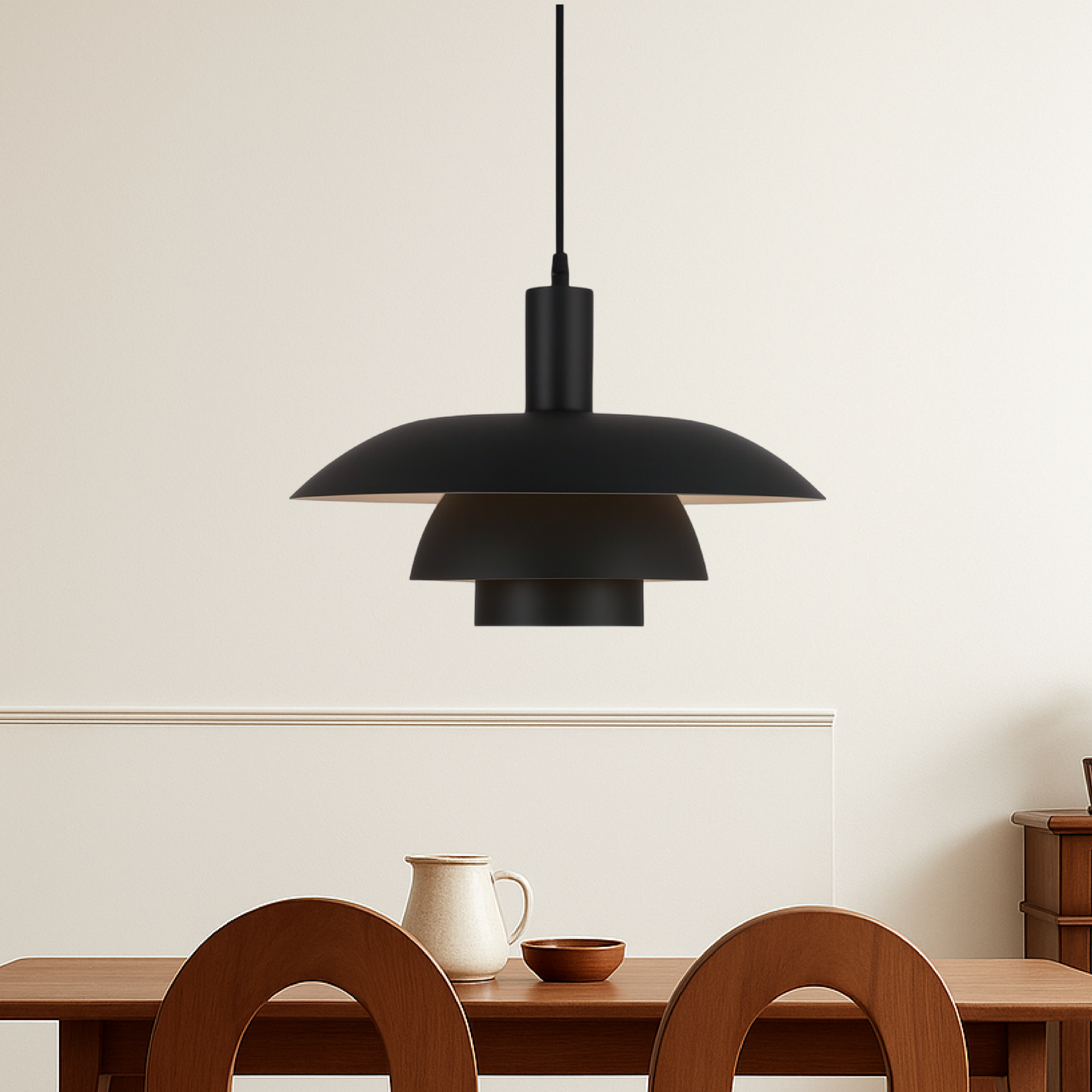 Dania | Minimalistische Deense Stijl Gelaagde Metalen Hanglamp