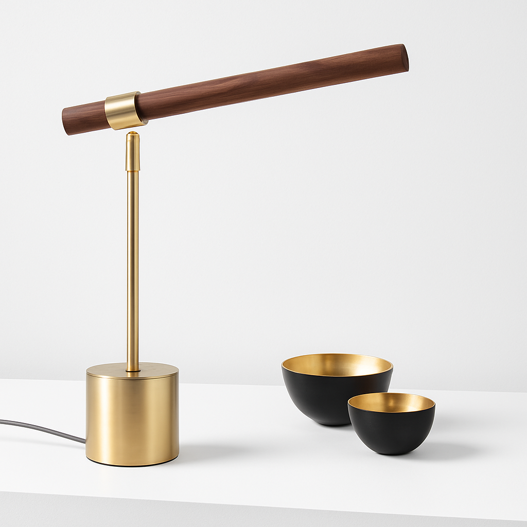 Bristhaw | Sculpturale Bamboe Structurele Scandinavische Bureaulamp