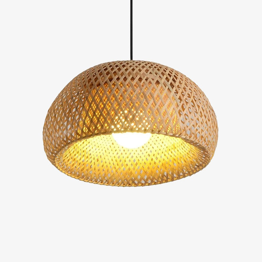 Kelsimor | Gevlochten Bamboe Mand Hanglamp