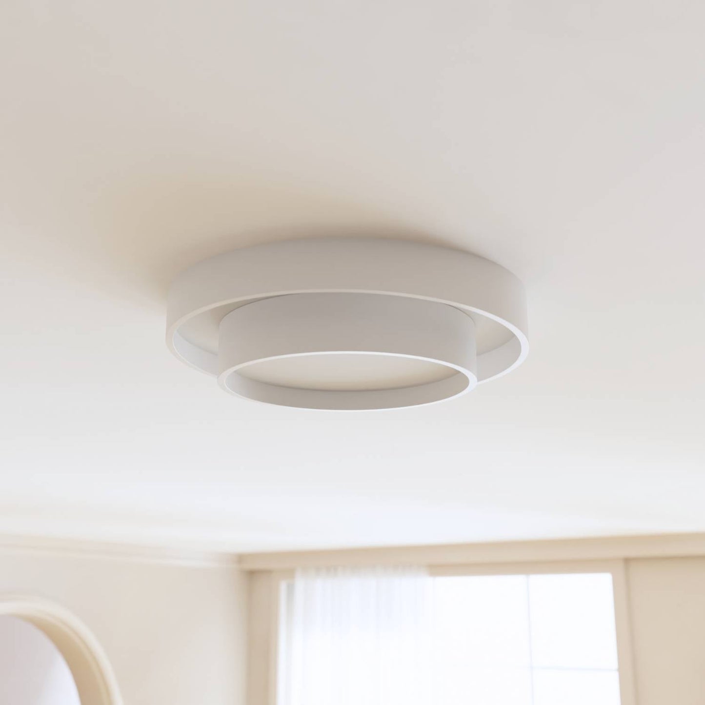 Lunara | Witte Sculpturale Ronde Plafondlamp