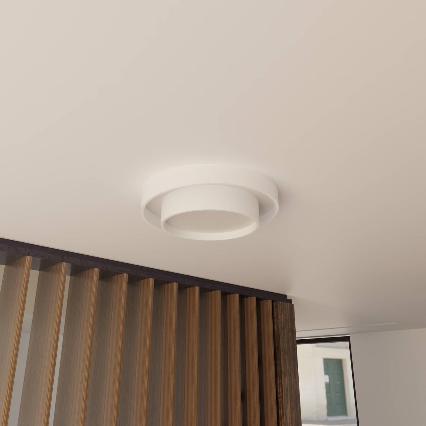Lunara | Witte Sculpturale Ronde Plafondlamp