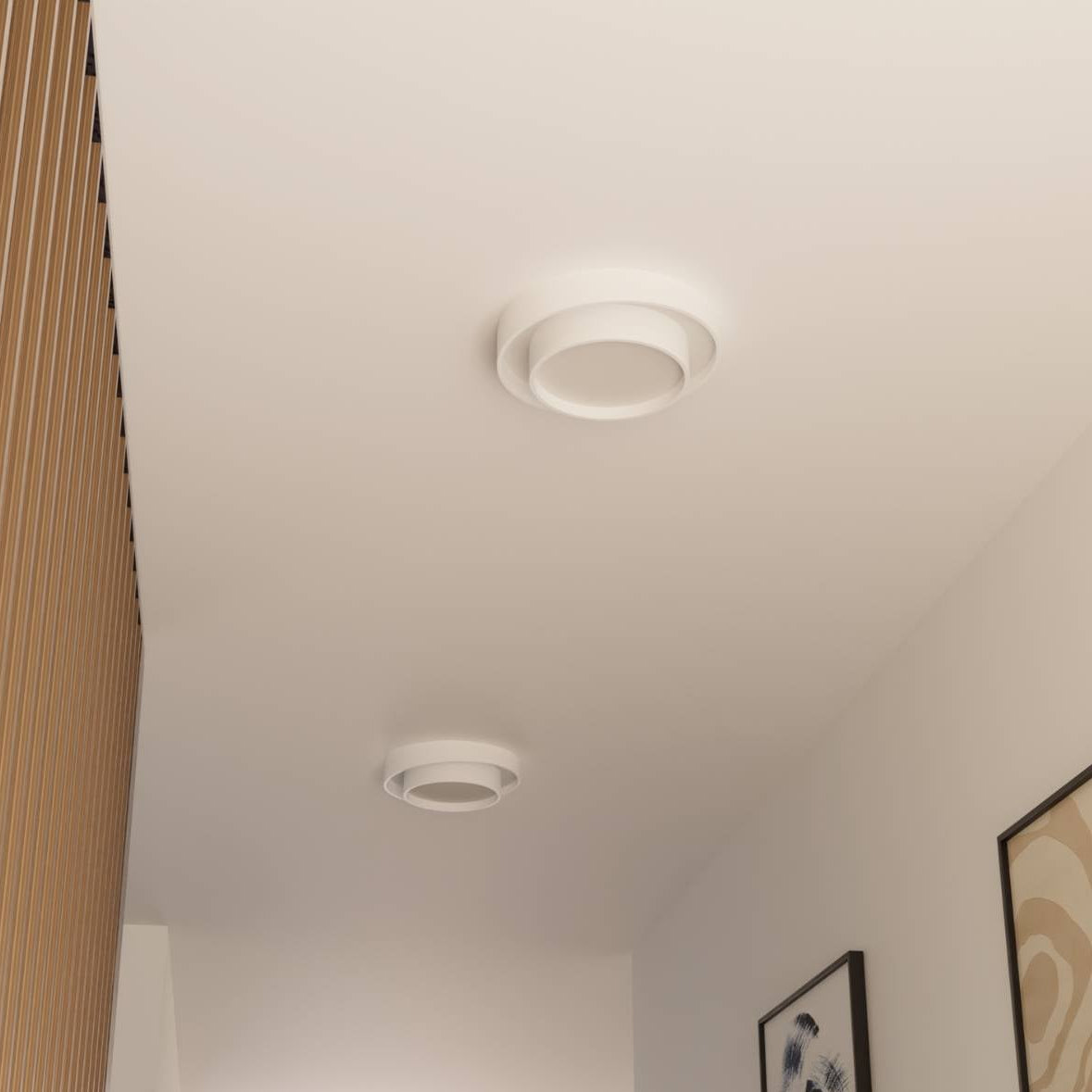 Lunara | Witte Sculpturale Ronde Plafondlamp
