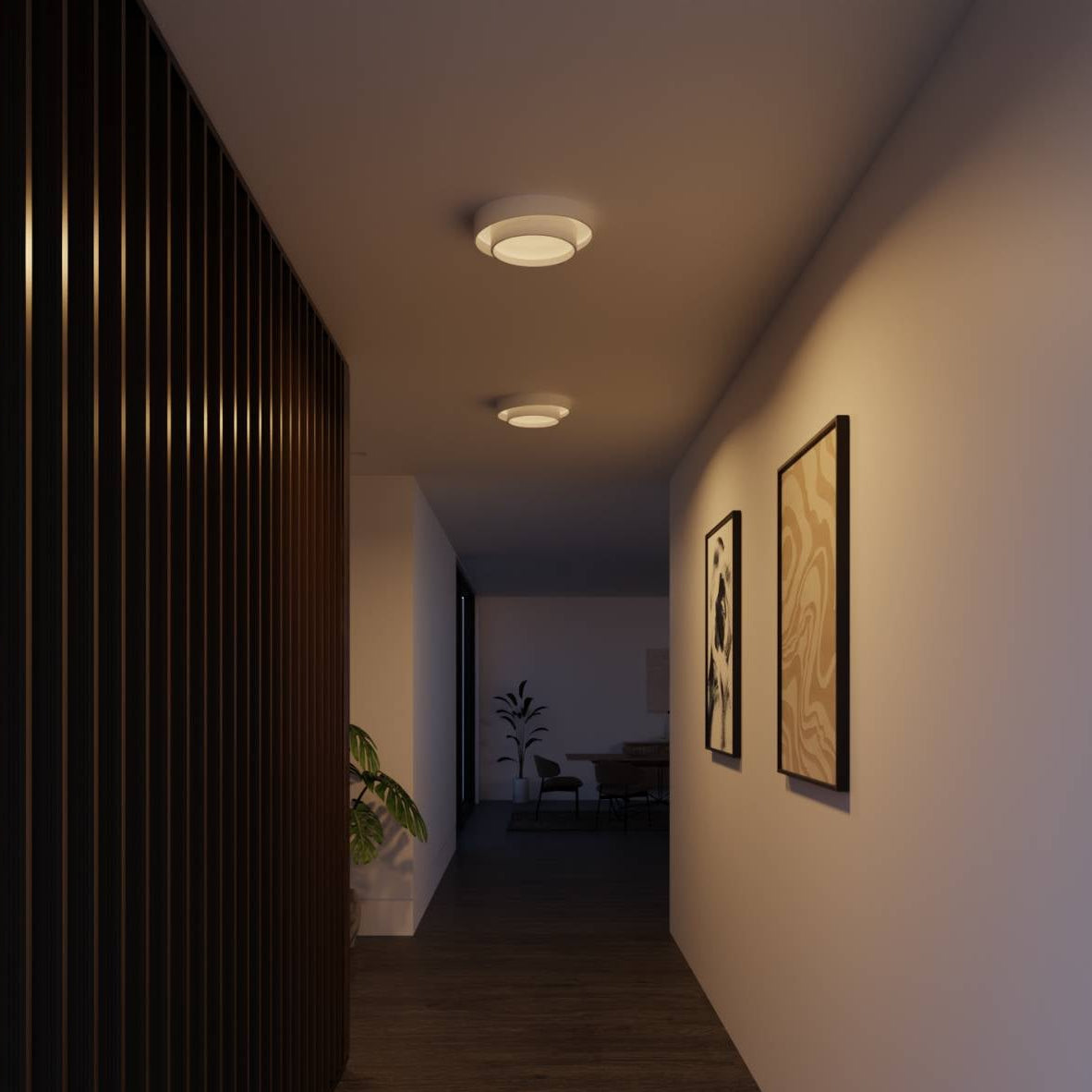 Lunara | Witte Sculpturale Ronde Plafondlamp