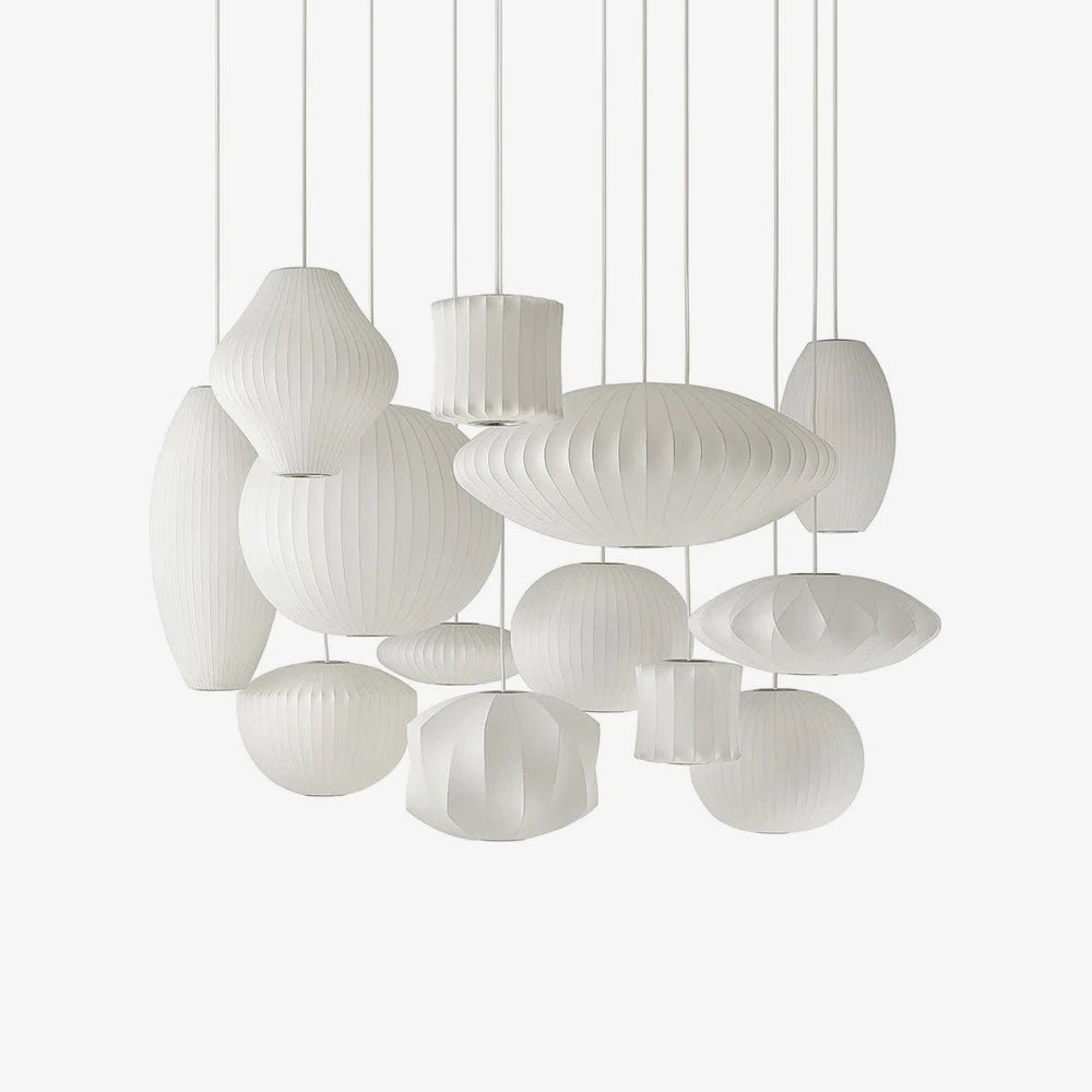 Vela | Midden Eeuw Ribbel Witte Lantaarn Plafondlamp