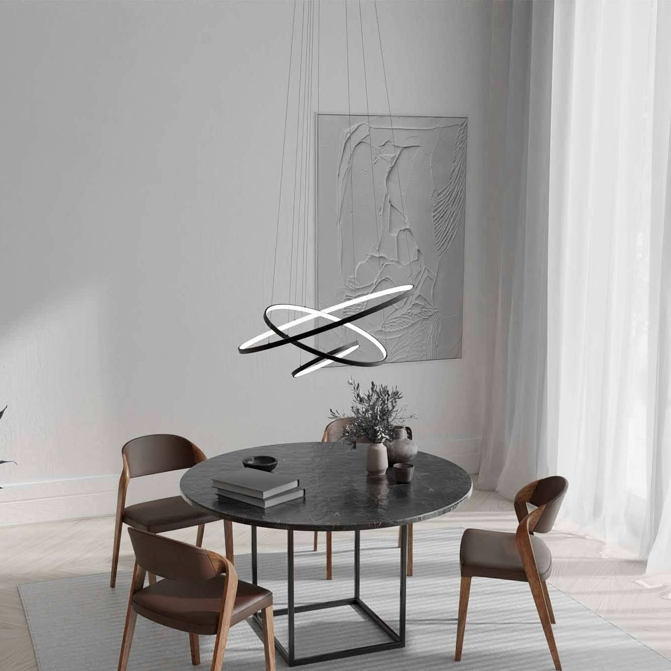 Orbis | Drijvende Drie Ring Hanglamp met Verstelbare Hoogte