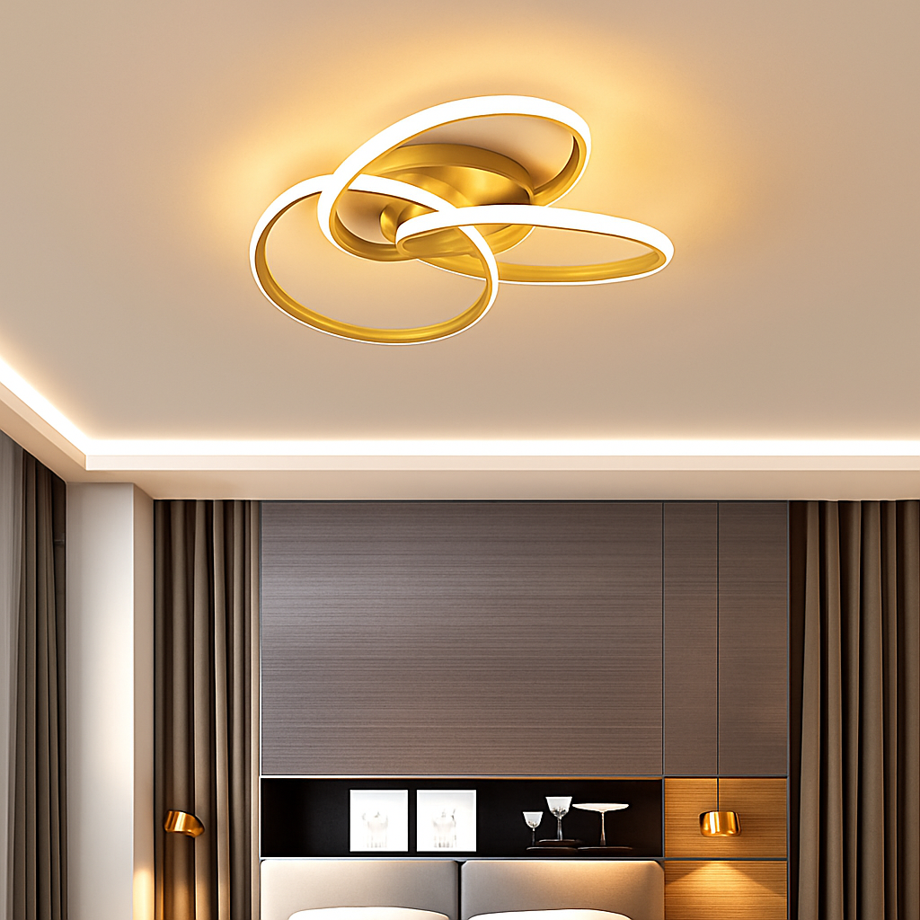 Skymetale | Industriële geometrische overlappende cirkelvormige metalen plafondlamp