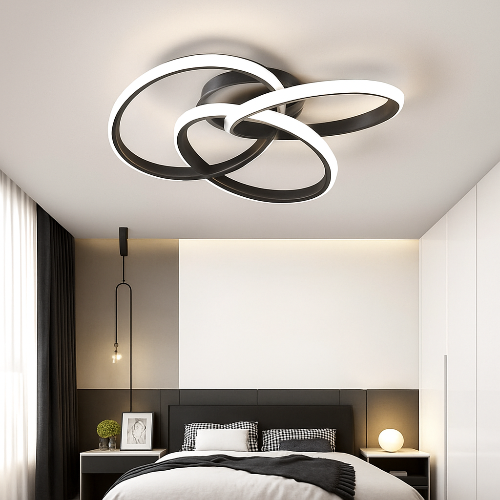 Skymetale | Industriële geometrische overlappende cirkelvormige metalen plafondlamp