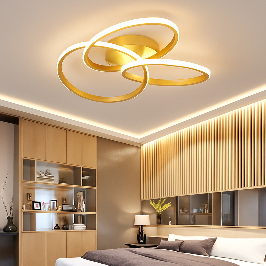 Skymetale | Industriële geometrische overlappende cirkelvormige metalen plafondlamp