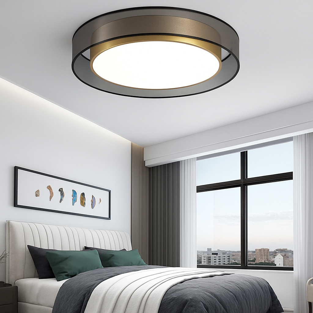Kymbelar | Geometrisch Profiel Verchroomd IJzeren Scandinavische Opbouw Plafondlamp