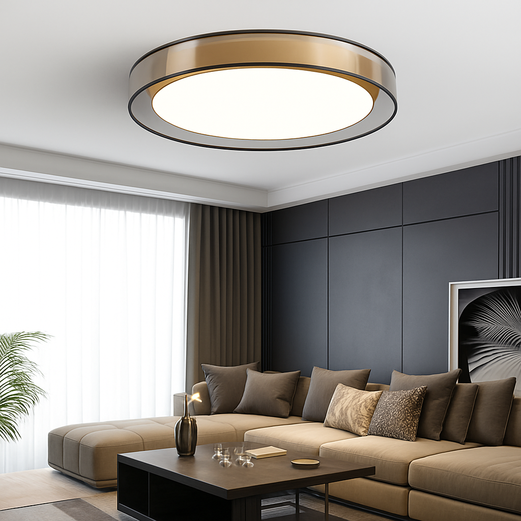 Kymbelar | Geometrisch Profiel Verchroomd IJzeren Scandinavische Opbouw Plafondlamp