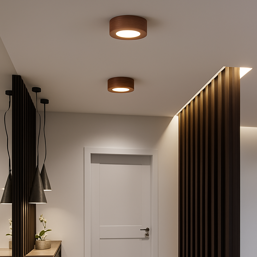Vantorra | Minimalistische Gesneden Houten Opbouw Plafondlamp