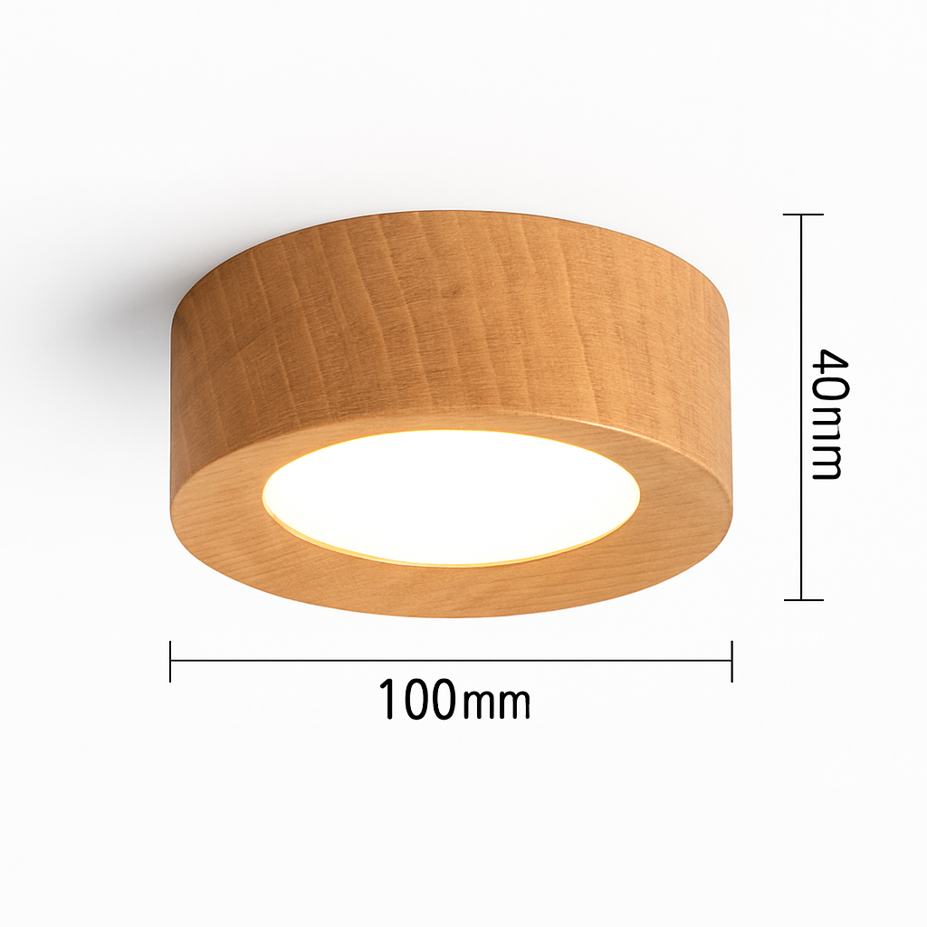 Vantorra | Minimalistische Gesneden Houten Opbouw Plafondlamp