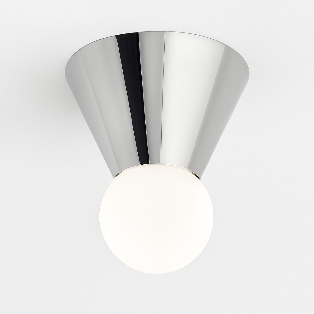 Bristhaven | Moderne Geometrische Kegel Glazen Bol Plafondlamp