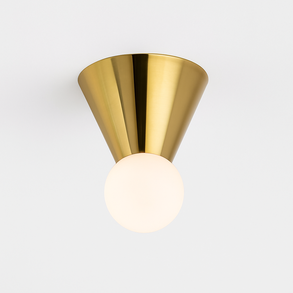 Bristhaven | Moderne Geometrische Kegel Glazen Bol Plafondlamp