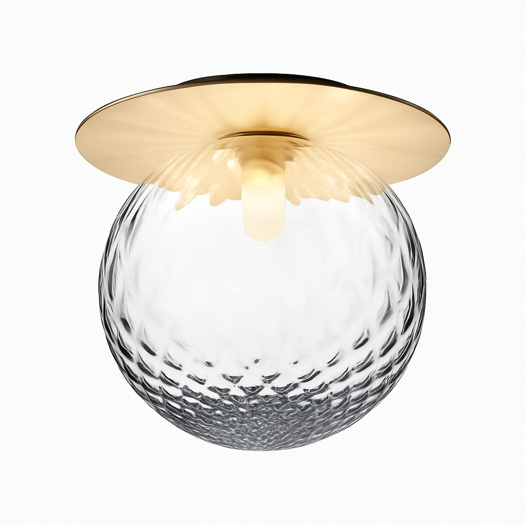 Velindra | Moderne Ronde Glazen Bol Opbouw Plafondlamp