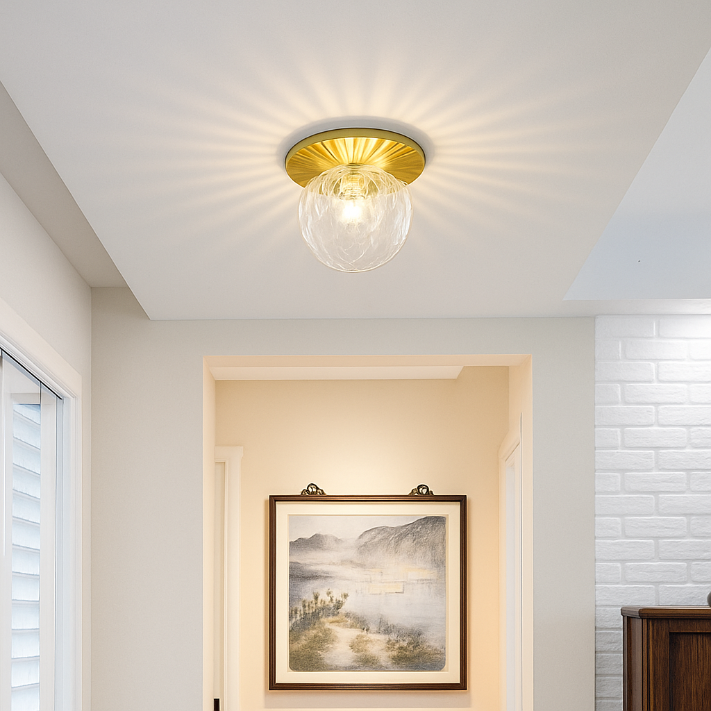 Velindra | Moderne Ronde Glazen Bol Opbouw Plafondlamp