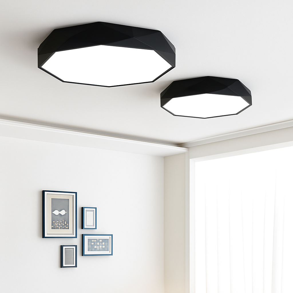 Zynthiar | Ultra Slanke Geometrische Achtkantige Acryl Plafondlamp Armatuur