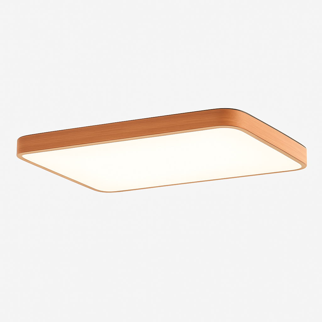 Velanys | Moderne Rechthoekige Houten LED Opbouw Plafondlamp