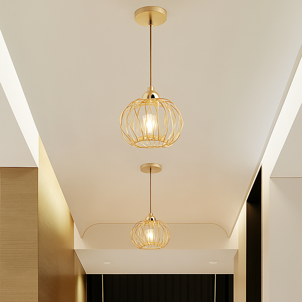 Skandori | Architectonische Gebogen Kooi Silhouet Plafondlamp