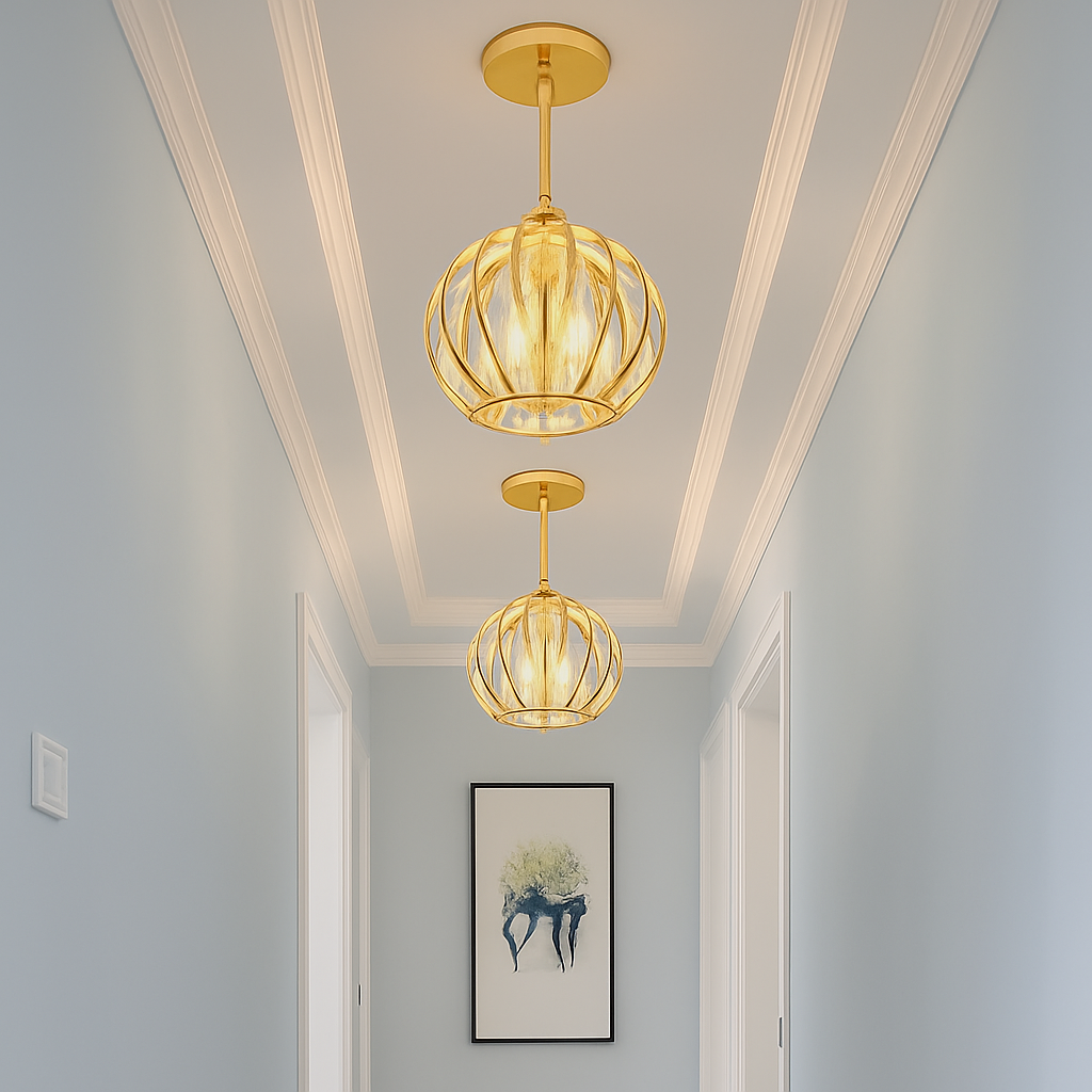 Skandori | Architectonische Gebogen Kooi Silhouet Plafondlamp