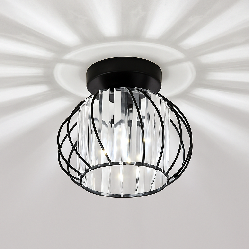 Skandori | Architectonische Gebogen Kooi Silhouet Plafondlamp