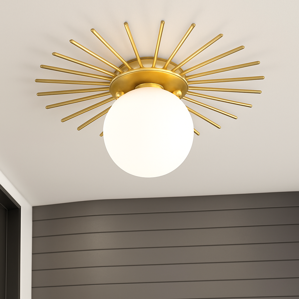 Kelvindre | Orbitale matte bol mid-century plafondlamp