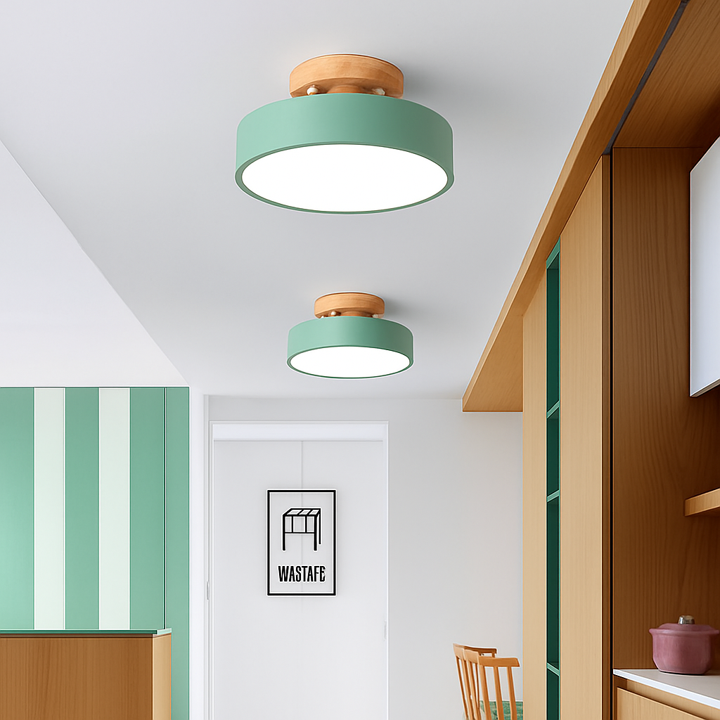 Kaelitho | Moderne Geometrische Beschilderde Metalen Schijf Plafondlamp