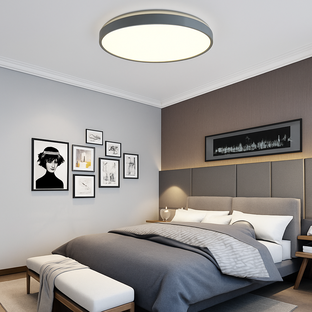 Zyldor | Slanke Cirkelvormige Moderne Metalen Opbouw Plafondlamp
