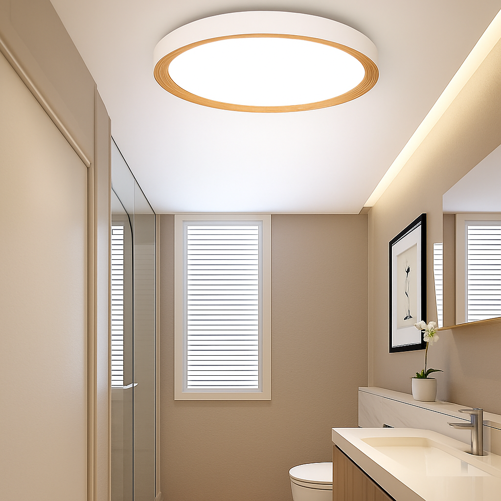 Trellion | Noordse Cirkelvormige Houtnerf Stijl Opbouw Plafondlamp
