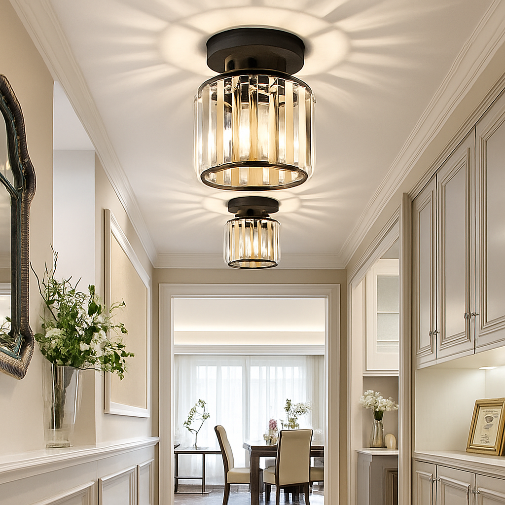 Velvique | Geometrische Kristallen Glazen Opbouw Plafondlamp