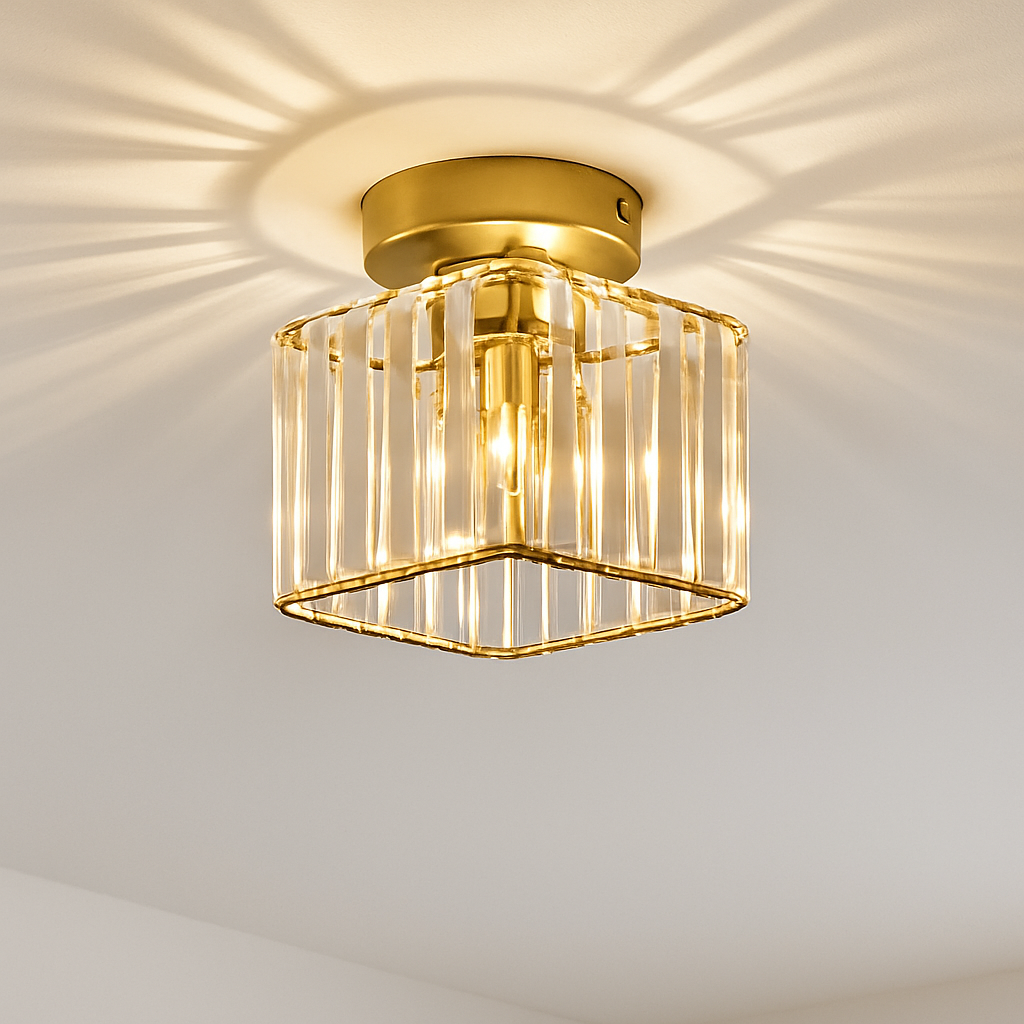 Velvique | Geometrische Kristallen Glazen Opbouw Plafondlamp