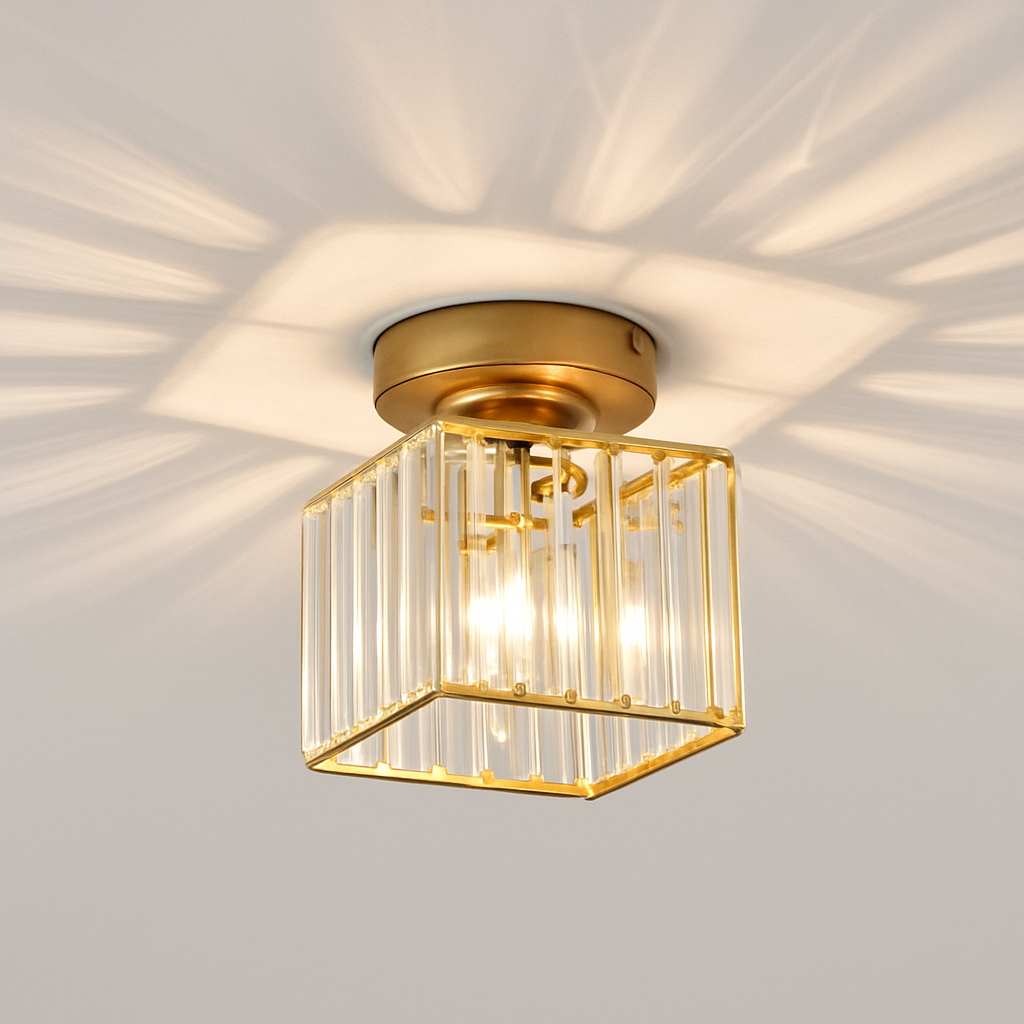 Velvique | Geometrische Kristallen Glazen Opbouw Plafondlamp