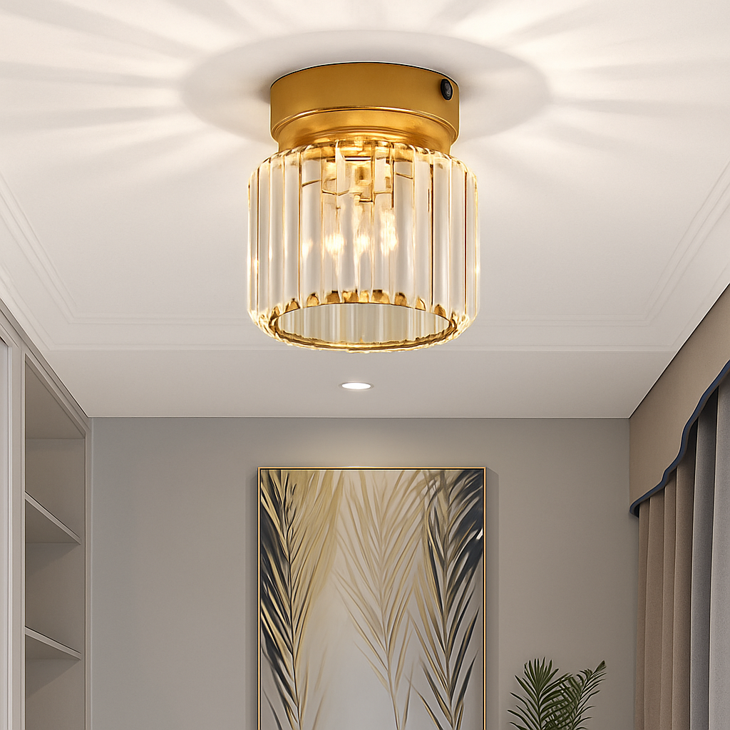 Velvique | Geometrische Kristallen Glazen Opbouw Plafondlamp