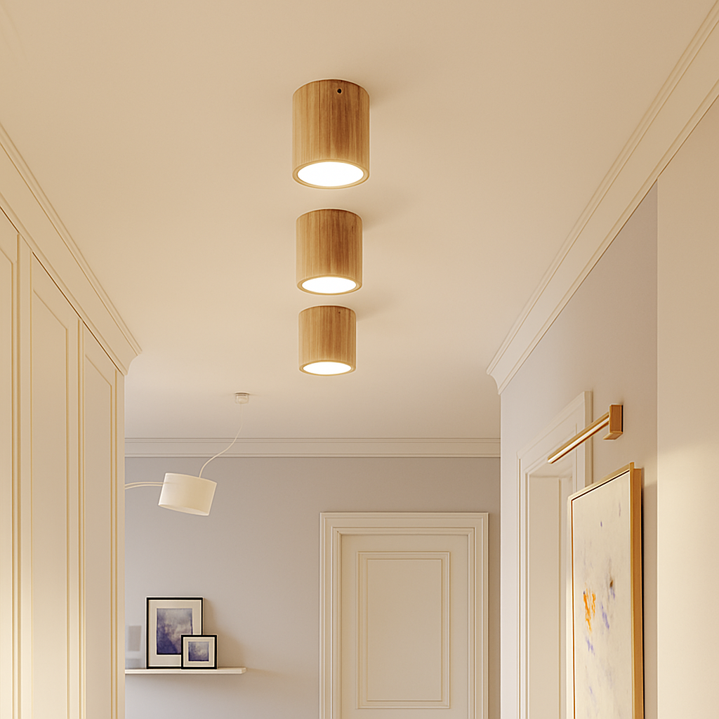 Veltario | Minimalistische Houten Kubus Plafondspotarmatuur