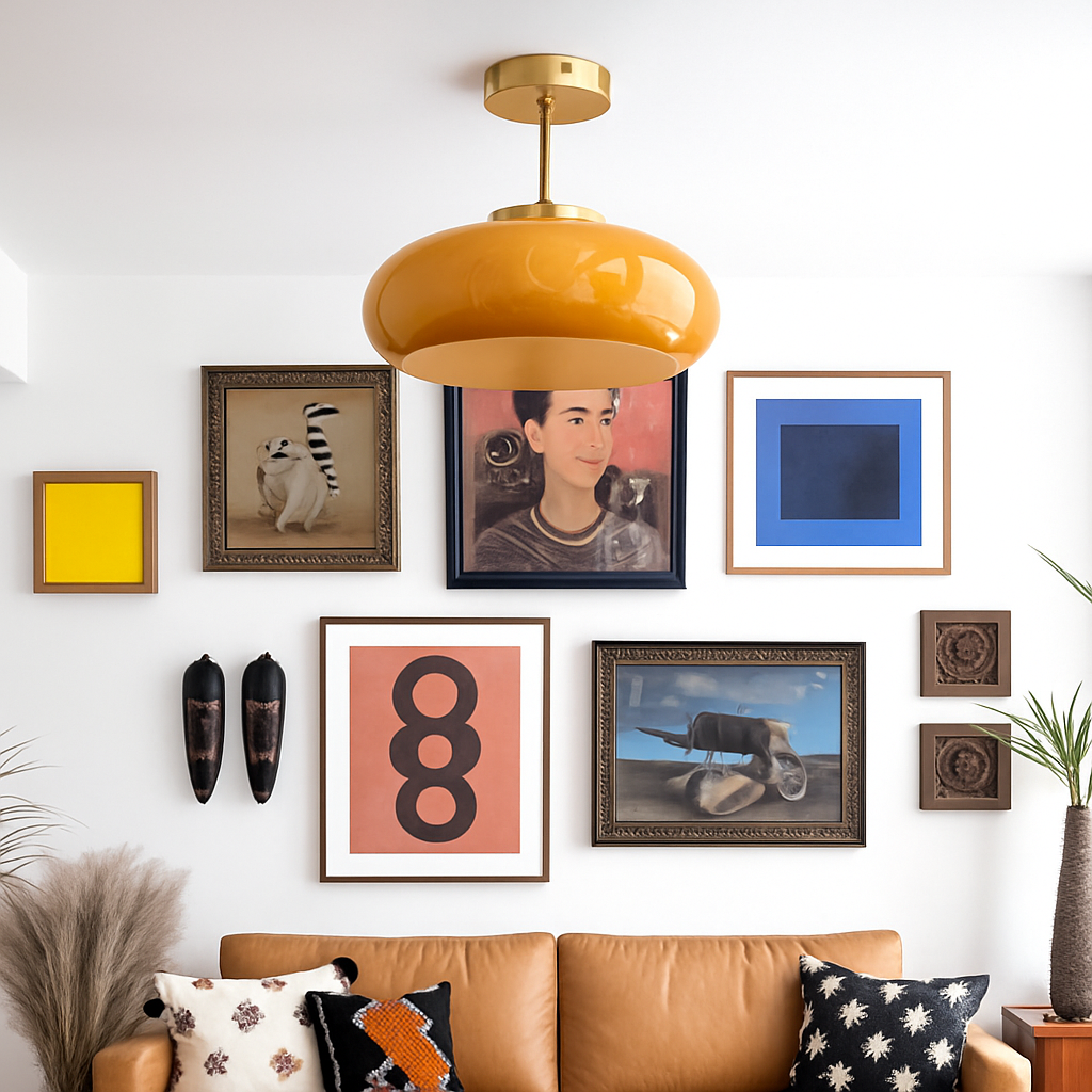 Velcair| Vintage Geometrische Glazen Kap Opbouw Plafondlamp