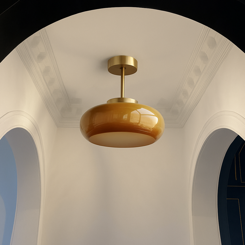 Velcair| Vintage Geometrische Glazen Kap Opbouw Plafondlamp