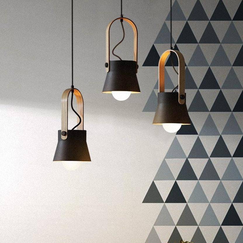 Thrombel | Noordse minimalistische houten accent uitlopende koepel hanglamp