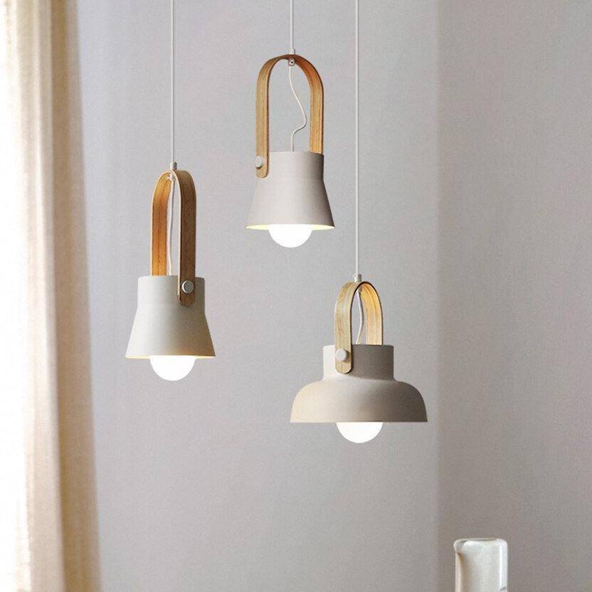 Thrombel | Noordse minimalistische houten accent uitlopende koepel hanglamp