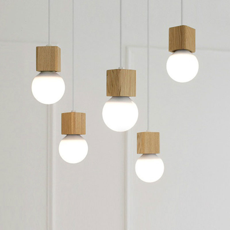 Thrimlow | Minimalistische Vierkante Houten Blok Hanglamp