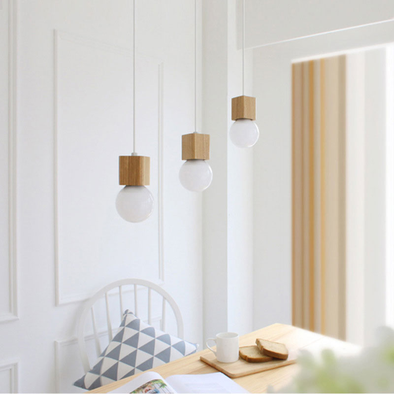 Thrimlow | Minimalistische Vierkante Houten Blok Hanglamp